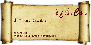 Éles Csaba névjegykártya