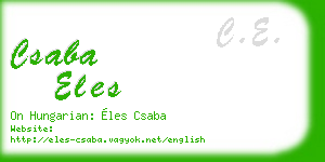 csaba eles business card